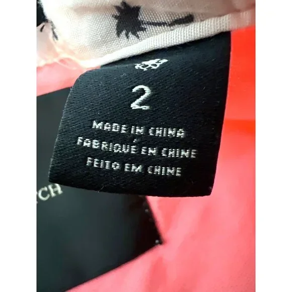 Maison Scotch Pink Palm Tree Patterned Button Blouse Size 2 - Picture 3 of 8